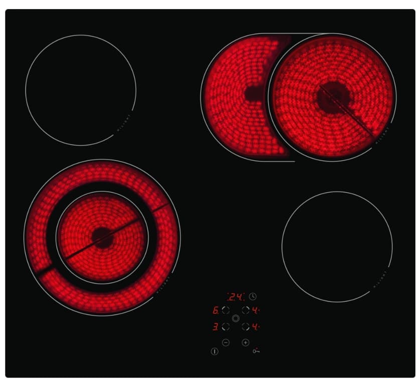 Sklokeramická deska Amica, duální zóny