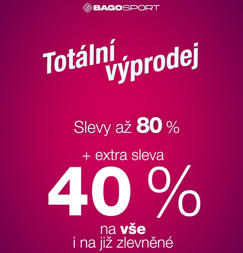 Bagosport.cz - extra sleva 40% na vše