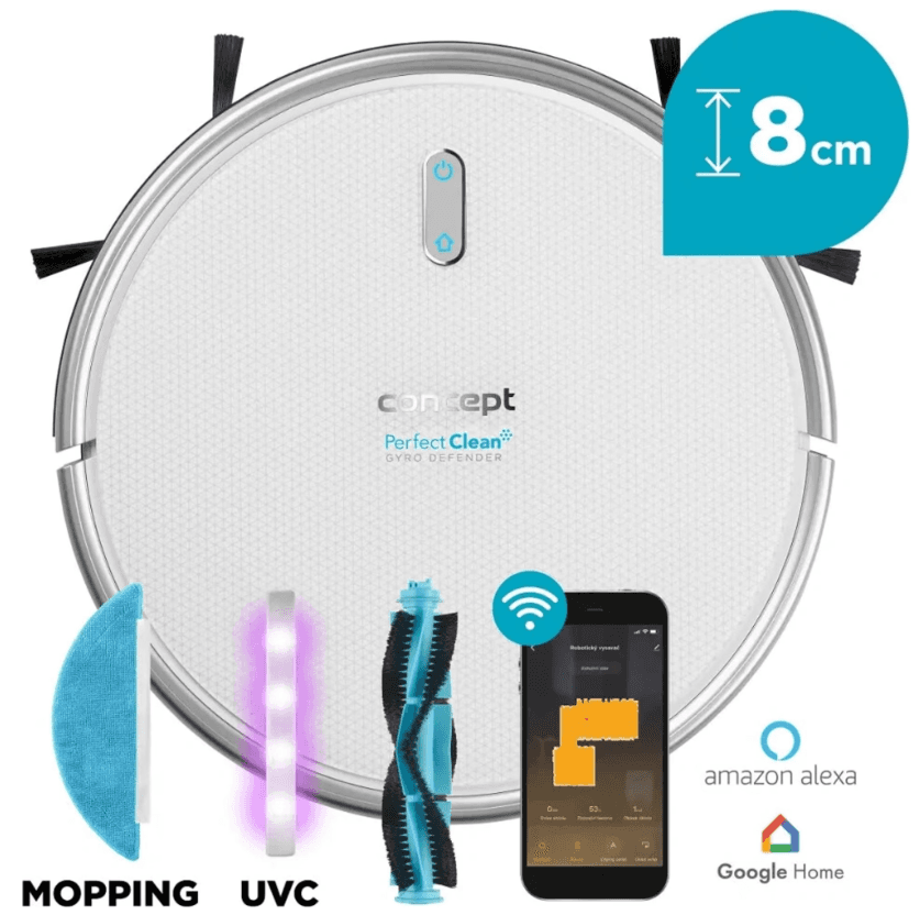 Robot vysavač a mop Concept, 8 cm, sterilizace