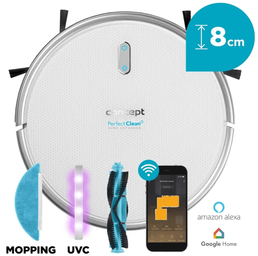 Robot vysavač a mop Concept, 8 cm, sterilizace