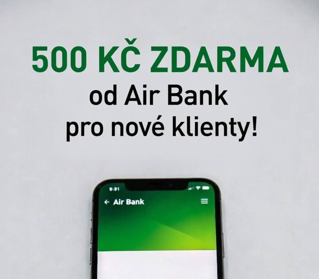 Air Bank: 500 Kč bonus pro nové klienty přes odkaz