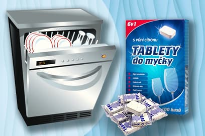 Tablety do myčky. Kus za 1,69 Kč