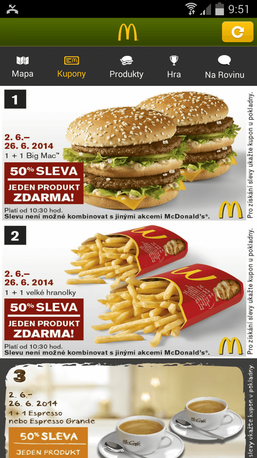 1+1 u McDonalds - sleva 50%