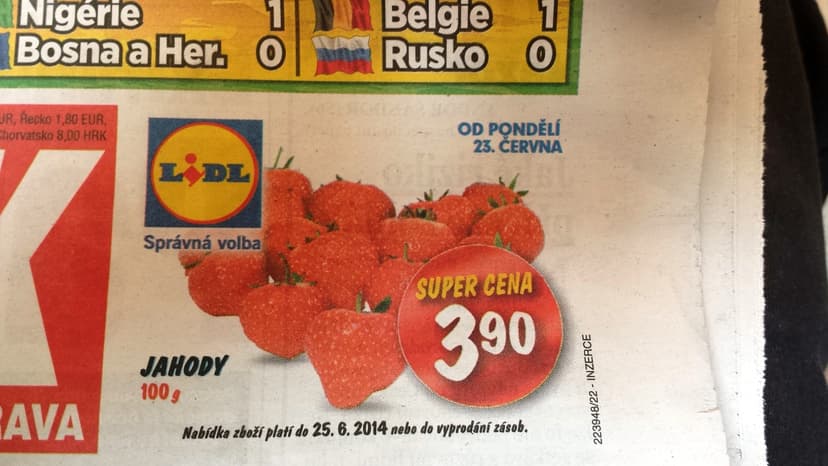 Jahody - 1kg za 39 Kč