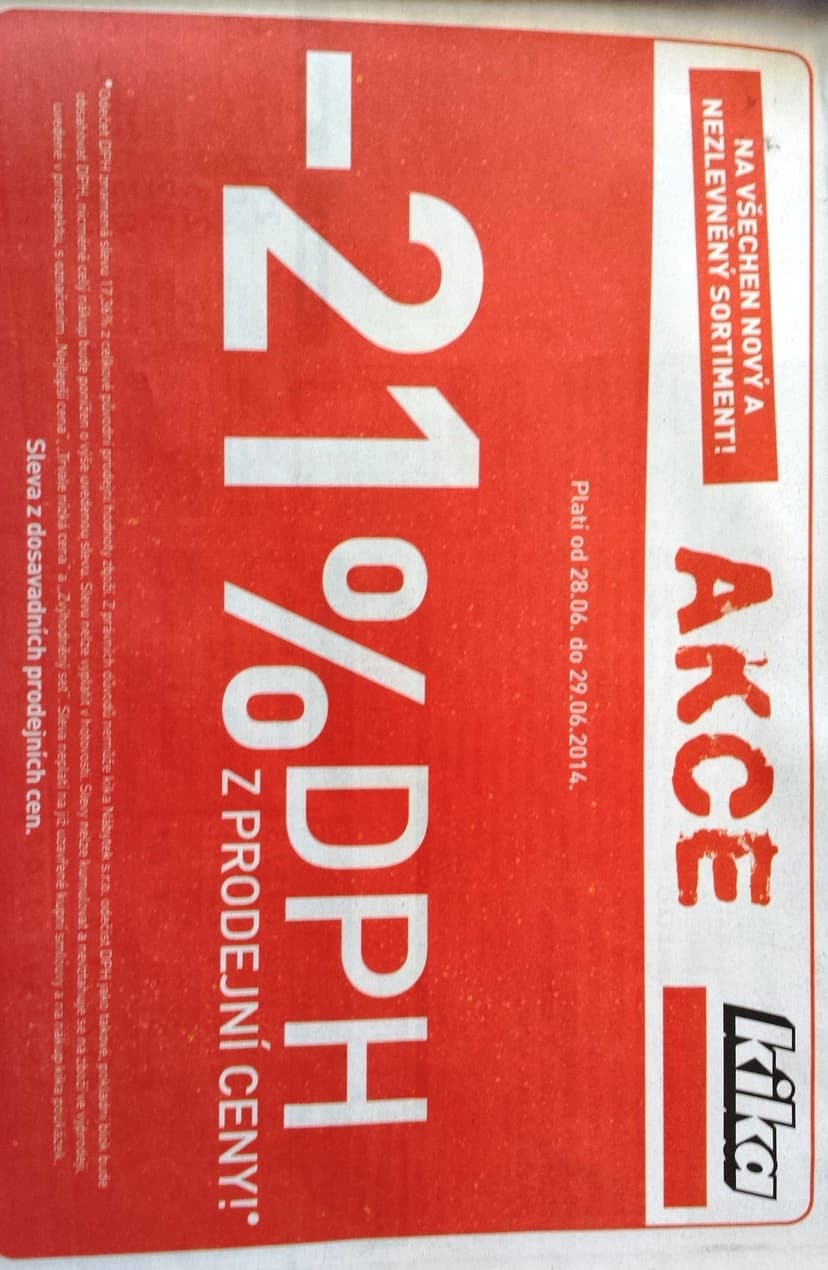 Kika - sleva 17,36% na vše