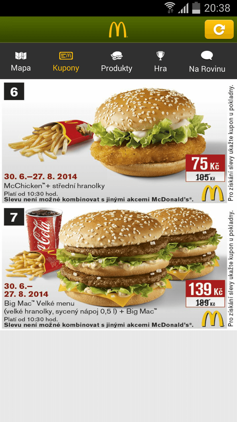 McDonalds - slevy léta 2014