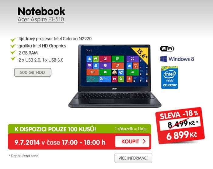 Jen dnes notebook Acer Aspire E1-510