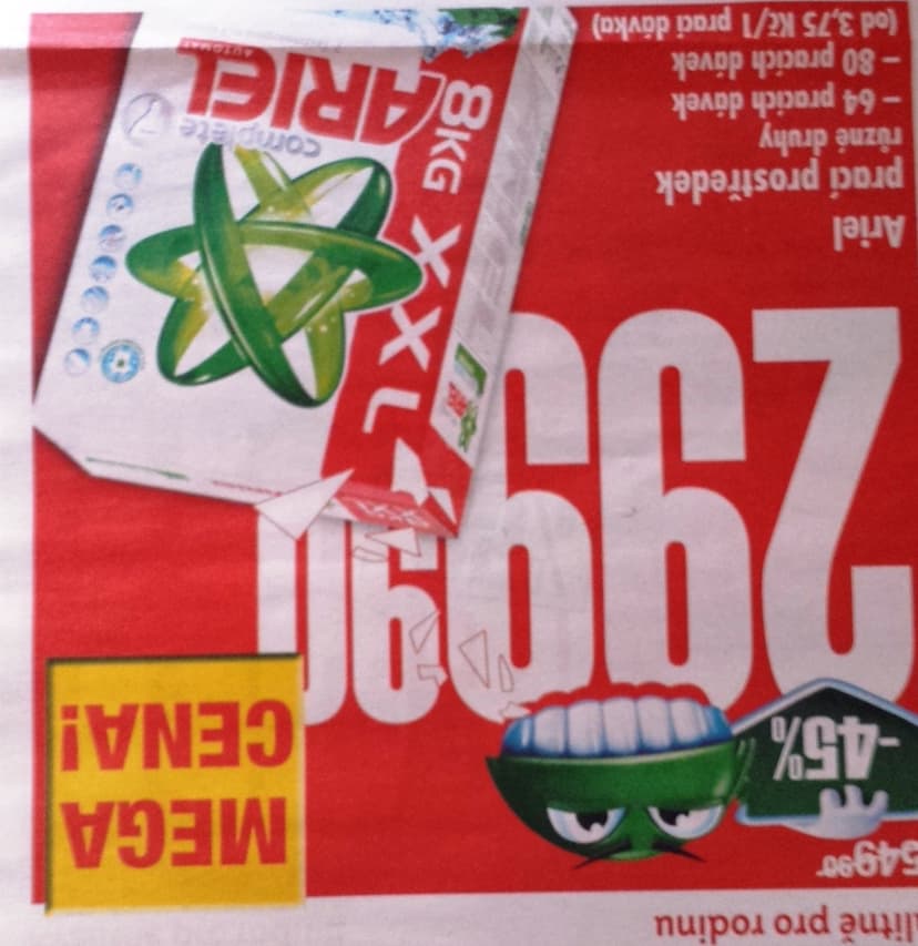 Ariel prací prášek 8 kg - sleva 45%
