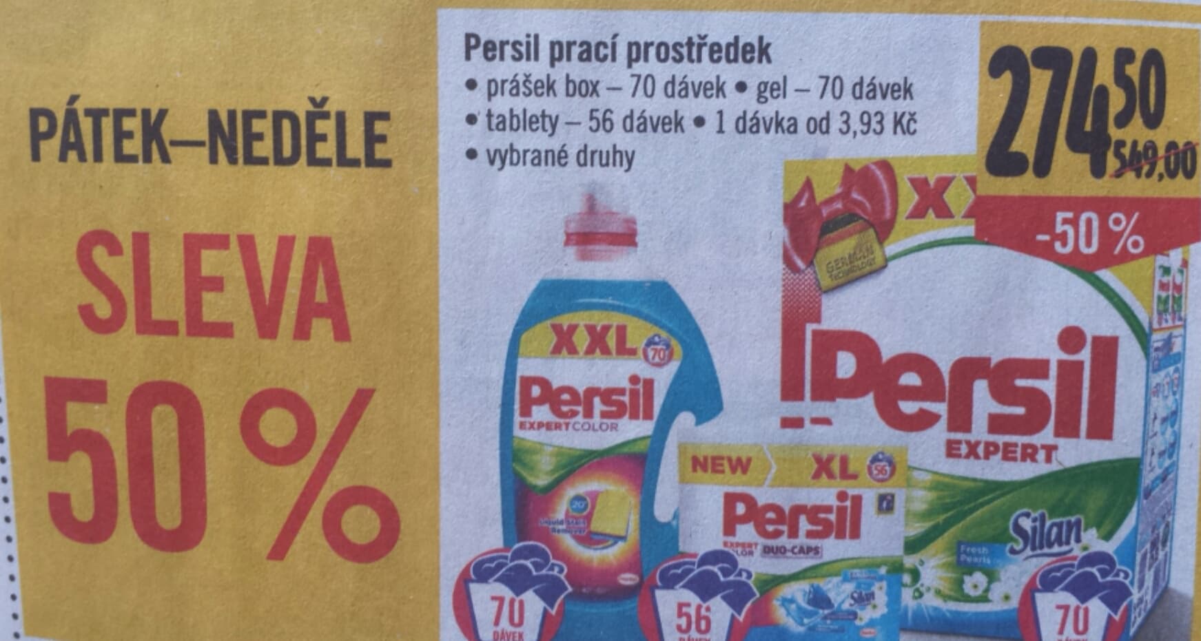 Persil prací prášek,  sleva 50%