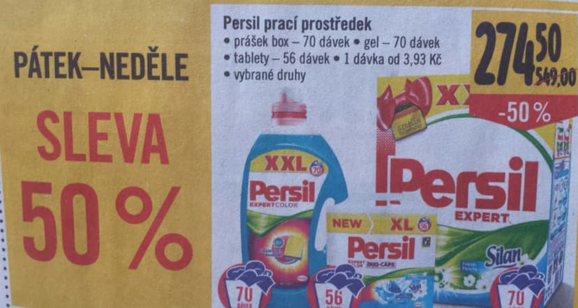 Persil prací prášek,  sleva 50%