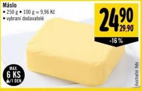 Máslo za 24,90 Kč