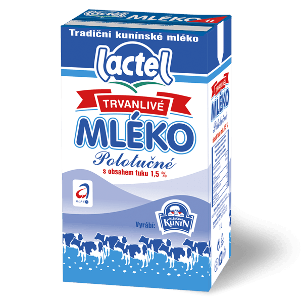 Polotučné mléko Lactel - trvanlivé