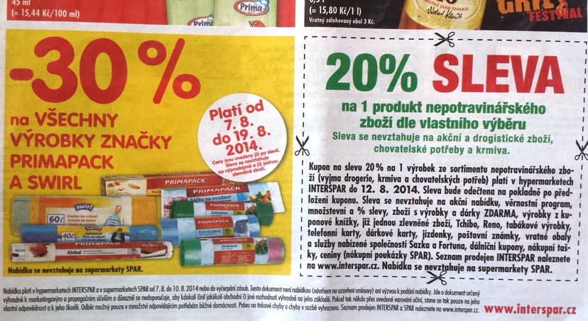 Interpar sleva 20% na jakýkoli produkt