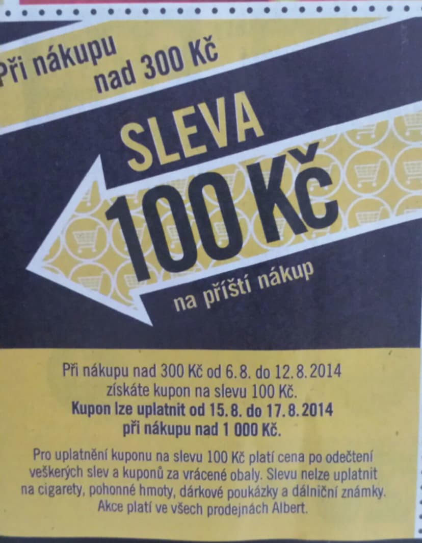 Slevová poukázka na 100 Kč při dalším nákupu 