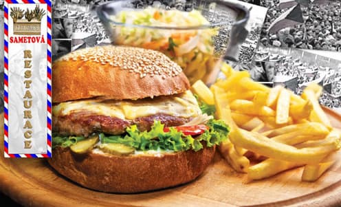 300 gramový hamburger s domácími hranolky