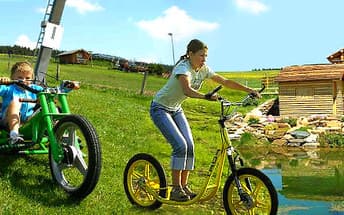 Vstup do lanového centra + motokáry a koloběžky