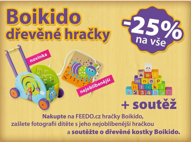 Feedo.cz - sleva 25% na hračky Boikido