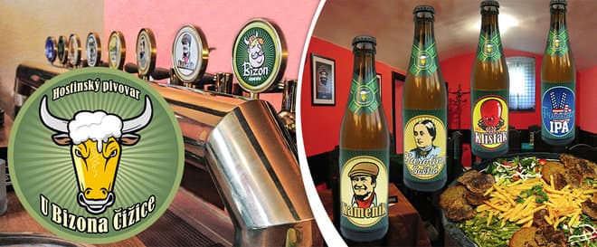 Domácí speciality a 4× pivo v pivovaru U Bizona
