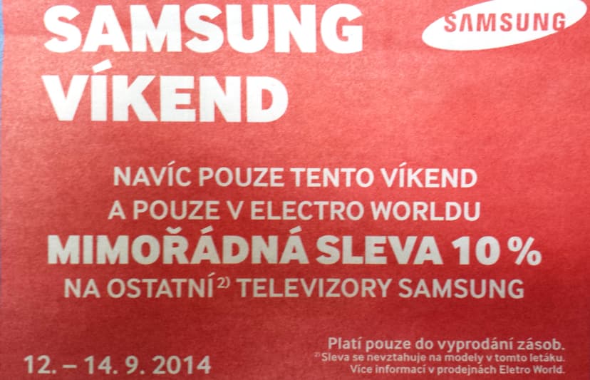 Sleva 10% na televize Samsung