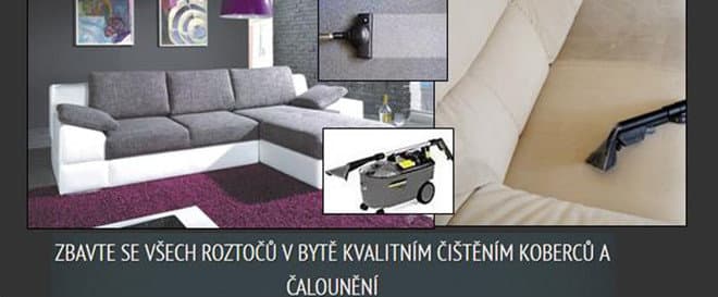 Hloubkové čištění sedacích souprav a čalounění