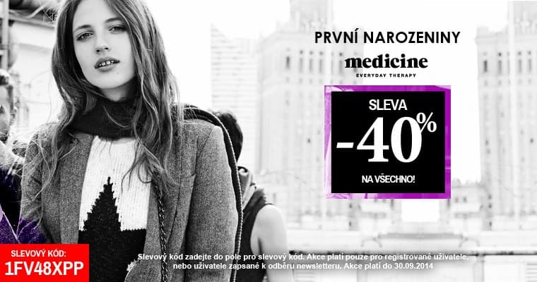 40% sleva na oblečení značky Medicine