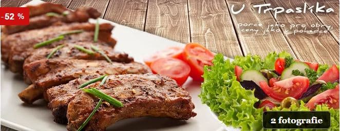 900 g marinovaných vepřových žeber + salát
