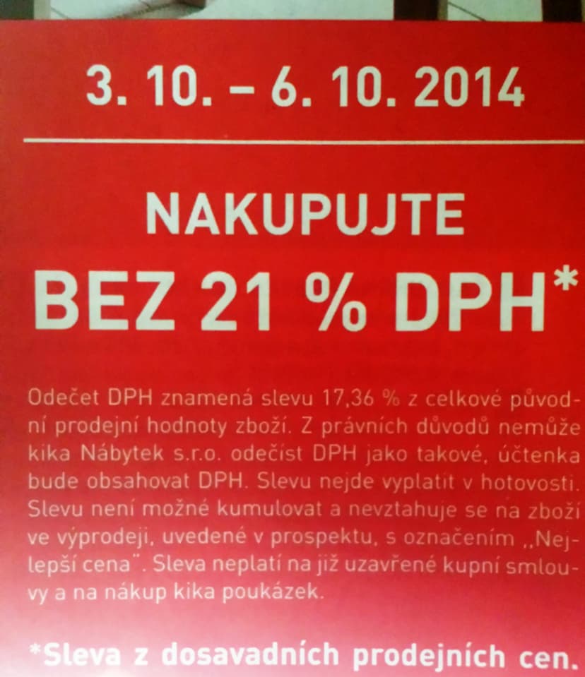 Kika - sleva cca 17,5% na vše