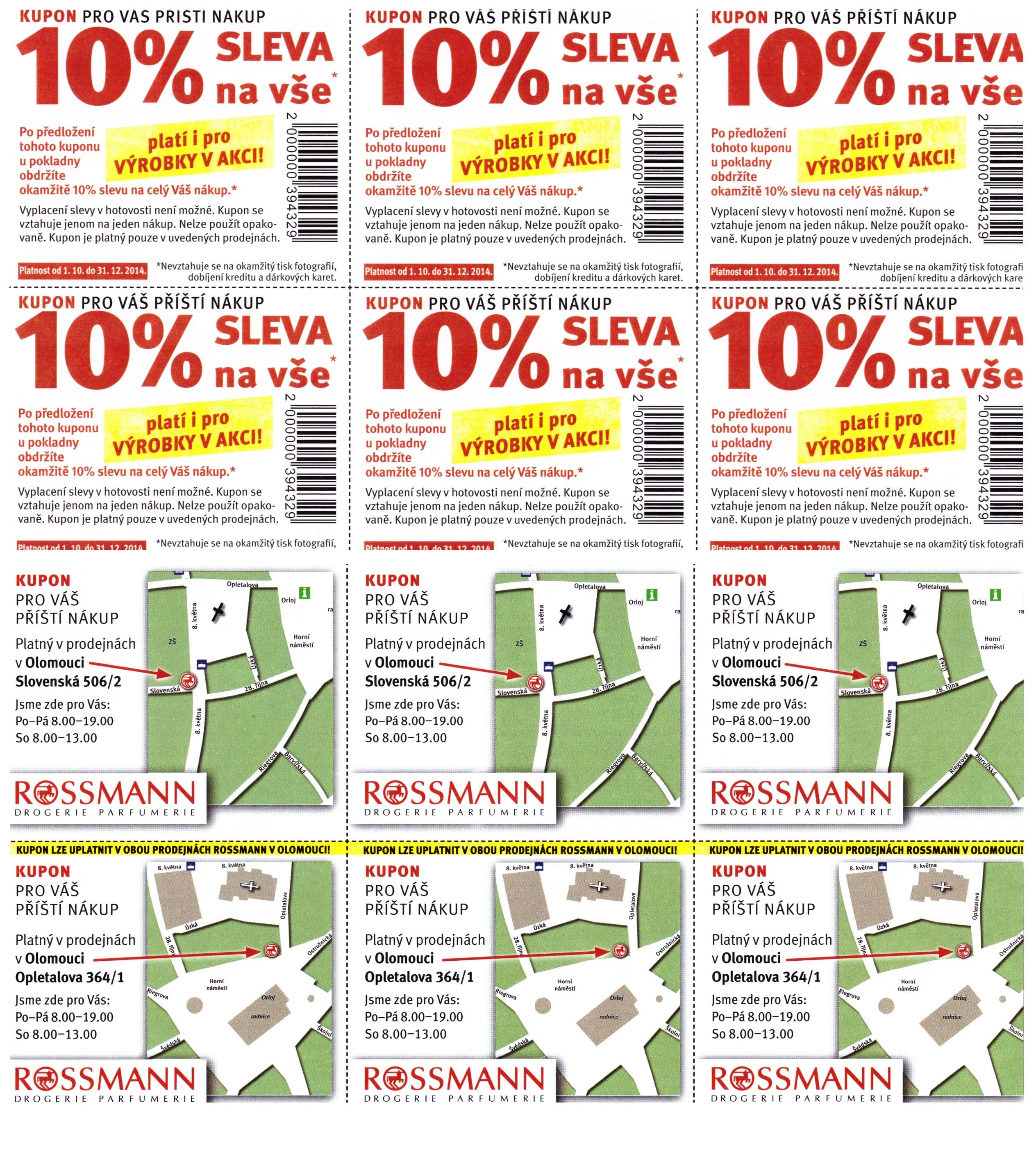 Rossmann sleva 10% na vše