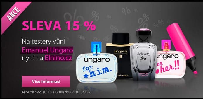 Elnino.cz - Sleva 15 % na testery Emanuel Ungaro