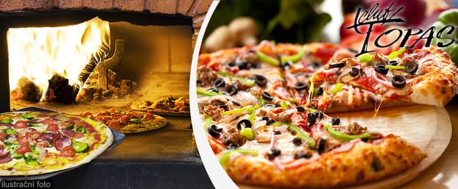  Dvě poctivé pizzy z Topas Clubu – lze i s sebou 