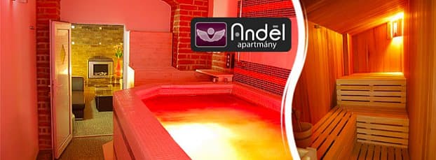 Vířivka, finská sauna a relaxační místnost
