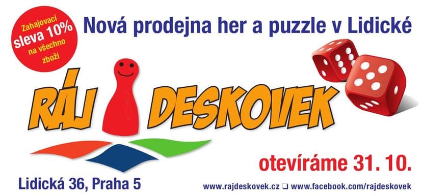 Ráj Deskovek - nová prodejna v Praze sleva 10 %