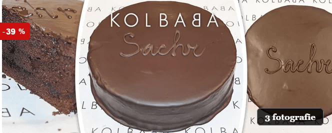 Velký sachr dort z vyhlášené cukrárny Kolbaba