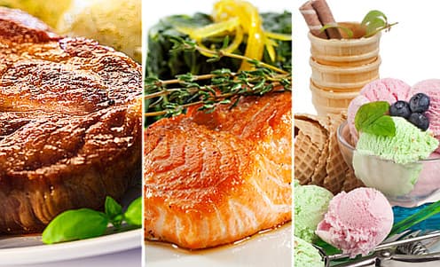 Grilovaná krkovička nebo výtečný steak z lososa