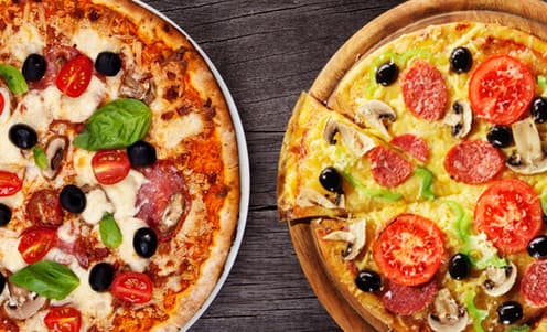 Dvě pizzy dle vlastního výběru