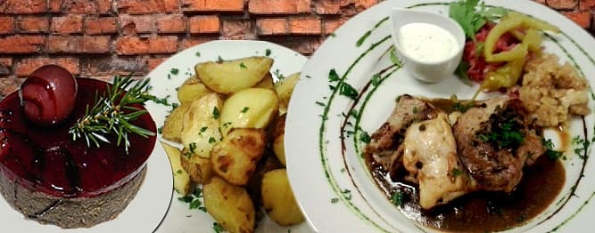 Zaječí paštika ve višňovém žervé a variace 3 steak