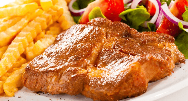 Dva 250 g šťavnaté steaky v kyselo-sladké marinádě