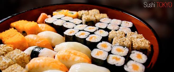 Sushi menu s 28–56 kousky