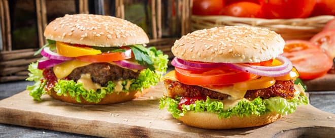 2x americký burger fresh s hranolkami