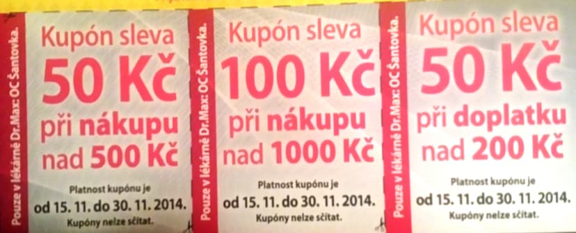 Slevové kupony do Dr.Max v Šantovce