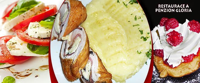 Tříchodové menu pro dva v restauraci Gloria