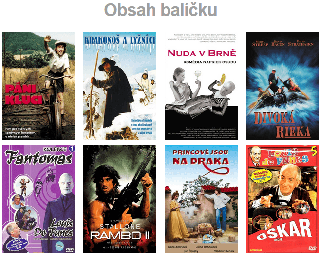 Jen dnes - balík 8 DVD zdarma ke každé objednávce