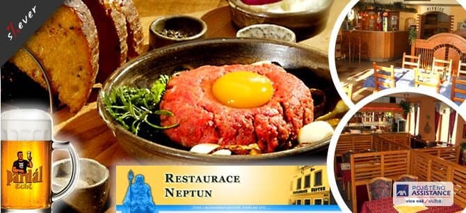 Vynikající tatarák s pivem v restauraci Neptun