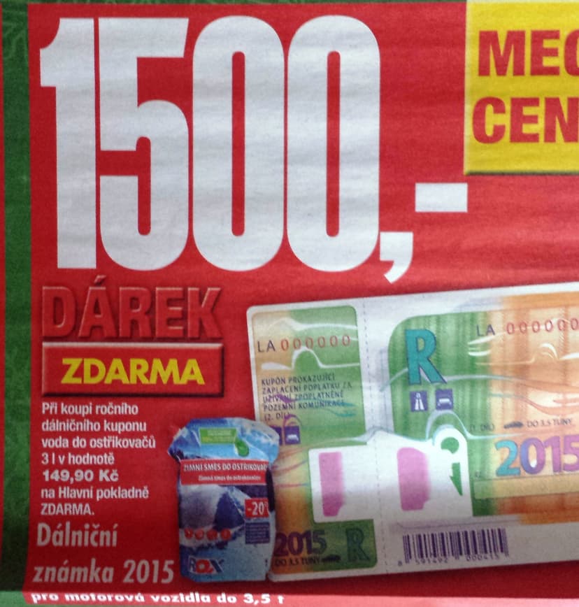 Dálniční známka 2015 + bonus 10.-16.12.