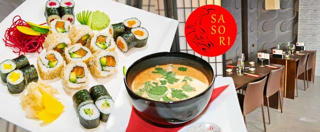 44 ks sushi a dvě polévky v Sushi Sasori