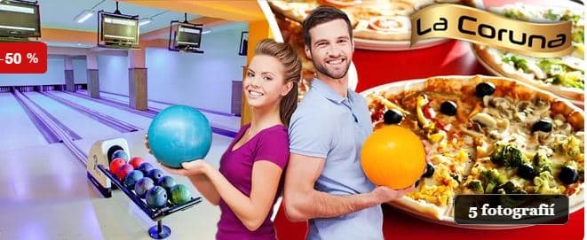 2 pizzy a 1 hodina bowlingu až pro 6 osob