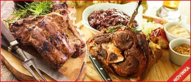 1kg marin.žeber na medu a 1kg vepřového kolena