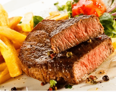 2x šťavnatý steak z hovězí roštěné