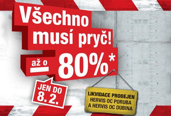 Hervis - likvidace prodejen Ostrava