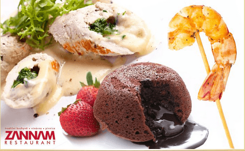 Romantické čtyřchodové menu pro 2 osoby